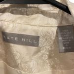 Kate Hill Vintage Cream Silk Luxury Floral Side Tie Wrap Roll Cuff Blouse Blazer Photo 5