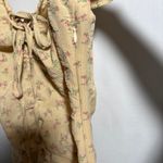 Cider Floral Mini Dress Ruffle Sleeve Tie Front Ruched Bodycon Yellow S Coquette Photo 2