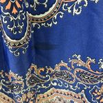 Antonio Melani  Blue Paisley Half Button Up Long Roll Tab Sleeve Shirt Dress Sz 4 Photo 14