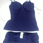 Loft Beach Tankini Set Swim Bottom Top XS Blue Navy NEW WITH TAGS Photo 1