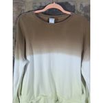 All In Motion Dip-Dye Crewneck Sweatshirt Women's Large Green Brown White Photo 2