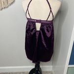 Frederick's of Hollywood  High Neck Purple Satin Lace Teddy Nightgown Lingerie Med Photo 1
