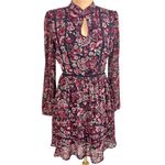 Cupcakes & Cashmere Graceland Paisley Peasant Dress Size 2 Black/Red Chiffon Red Photo 1