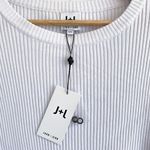 Revolve John + Jenn NEW Ribbed Lace Up Long Sleeve Crew Neck Sweater Top White Medium Photo 3