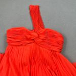 Marciano  Scarlett Pleated Strapless Maxi Dress 0 Mandarin Red Gown Formal Event Photo 5