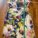 Maggie Boutique dress size 8 abstract floral faux wrap bright colorful 8… Photo 1