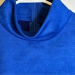 ZARA  Blue‎ Embroidered Faux Suede Top XS Photo 3