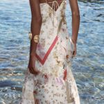 ZARA dress midi floral boho summer casual split satin wedding Photo 5