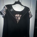 Sunday in Brooklyn  Black and Gray Geometric Shirt Boho Aztec Photo 5