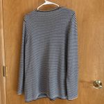 J. McLaughlin  Navy Blue &‎ White Striped Knit V-Neck Pullover Sweater Top XL Photo 5