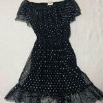 Everly Francesca’s silver dot off shoulder dress made in USA Photo 5