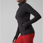 Athleta  Black Raninier Long Sleeve Half Zip Athletic Sport Shirt S Photo 2