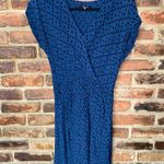 Madewell  Blue Black Diamond Brushstroke Faux Wrap Mini Dress Women's Size XXS Photo 2