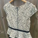 Alex Marie NEW  Black and Ivory Lace Knee Length Sheath Peplum Dress Size 6 Photo 2