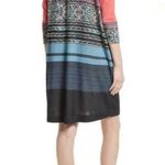 Free People  stepping out dress tunic top 3/4 raglan sleeves large striped pink Photo 10