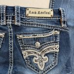 Rock Revival  Blue Skinny Jeans with Embroidered Pockets Photo 2