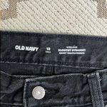 Old Navy  high rise slouchy straight distressed button fly black jeans, 12 tall Photo 12
