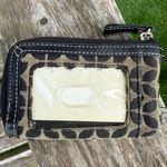Fossil  Brown Black Monogram‎ Canvas Print Credit Card Holder Thin  CLEAN T Photo 1