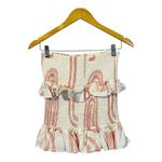 Sabo Skirt Smocked Ruffle Skirt Rainbow Print Pink White Boho Size Medium Photo 3