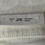 Loft SZ 26/2 Skinny Crop Jeans Mid-Rise Stretch Frayed Hems Pocket Zip-Fly White Photo 8