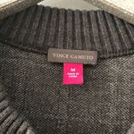 Vince Camuto  Windowpane Open Front Knit Cardigan Sweater Gray NEW Photo 4