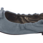 Brunello Cucinelli Suede Monili Cap-Toe Ballerina Flats slate blue Women’s Sz 40 Photo 0