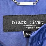 Black Rivet  Jacket Size XS Blue Womens Button Up Lined Cotton Blend Hooded Coat‎ Photo 6