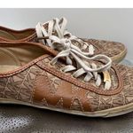 Michael Kors Tan Trim Monogram Lace Up Oxford Sneakers Women’s Size 7 Photo 3