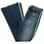 L'Agence L’Agence Denim Womens Size 32 Authentique Blue Tuxedo Striped Solana Flare Jeans Photo 1