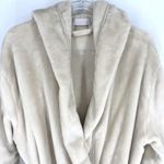Summer & Rose  Plush Knee Length Hooded Robe with Pockets Beige Size L/XL Photo 2