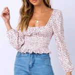 Princess Polly  Women's US Size 6 Red & Black Polka Dot Cute Cropped Top Blouse Photo 0