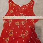 Lily Star  Size Juniors Large REd Stretchy Sheer Floral Tank Top Polka Dot Summer Photo 3