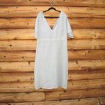 NWT Pure Lino 100% Linen V Neck Midi Dress S M L XL Tan Size undefined Photo 5