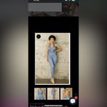 Main Strip Blue Halter Jumpsuit Women’s Size M – Plunge V Neck, Tie Back, Sexy O Photo 6