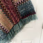 Coldwater Creek  NWT 22239 Pullover Fringe Zig Zag Open Knit Poncho One Size Photo 6