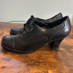 Mudd Y2K Shoes Witchy Oxford Pumps Lace Up Chunky Heels 9 Black Floppy Leather Photo 6