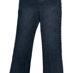 Betabrand Premium Yoga Denim Pull On Flare Bootcut Black Wash Jean Frayed Hem XL Photo 0