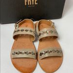 Frye  Ally 2 band hammered disk sling sandals gray size 7 Photo 2