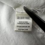 Cloth & Stone  White Tencel Button Down Shirt | Frayed Hem | Size Small Relaxed Photo 8