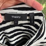 Theory Women's Zebra Print Wool Blend Sweater Tee Black And White Size L Photo 7
