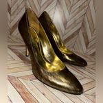 Antonio Melani  Shoes Gold Black Shimmery Leather Heels Pumps Size 9 Photo 0