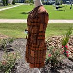 Burberry Elegant Brown Patterned Silk Blend Dress Photo 4