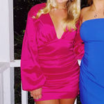 Lovers + Friends Hot Pink Lorenza Mini Dress Long-sleeve Photo 0