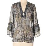 Kay Celine Blue Paisley Blouse Photo 0