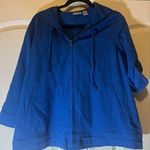 Chico's Chico’s Blue 3/4 Sleeve Full Zip Jacket With Hood Size 1 Medium Photo 0