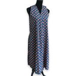 LuLaRoe Joy Long Duster Vest Teal Blue Orange Geometric Artsy Silky S NEW NWT Photo 1