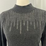 Maxsport Large Black Long Sleeve Mock Neck Lightweight Knit Sweater Photo 2