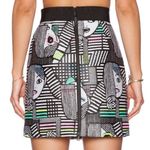 Milly  Les Femmes Mod‎ Faces Multicolor Jacquard Full Back Zip Mini Skirt Size 6 Photo 3