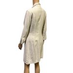 Bahar Linen 3 Quarter Sleeve Button Up Tapered Beaded Shirt Dress Womens 2 Blue Photo 6