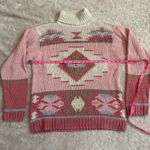 Vintage 80s Victoria Jones Pastel Pink Southwestern Beaded Ramie Cotton Sweater Size M Photo 5